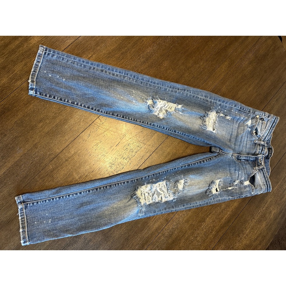 Judy Blue Distressed Boyfriend Fit Jeans Medium‎ Wash Size 3 26 - Picture 2 of 8